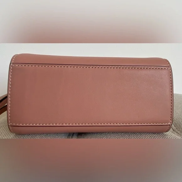TORY BURCH LEATHER AND SUEDE SMALL TOP HANDLE BAG
